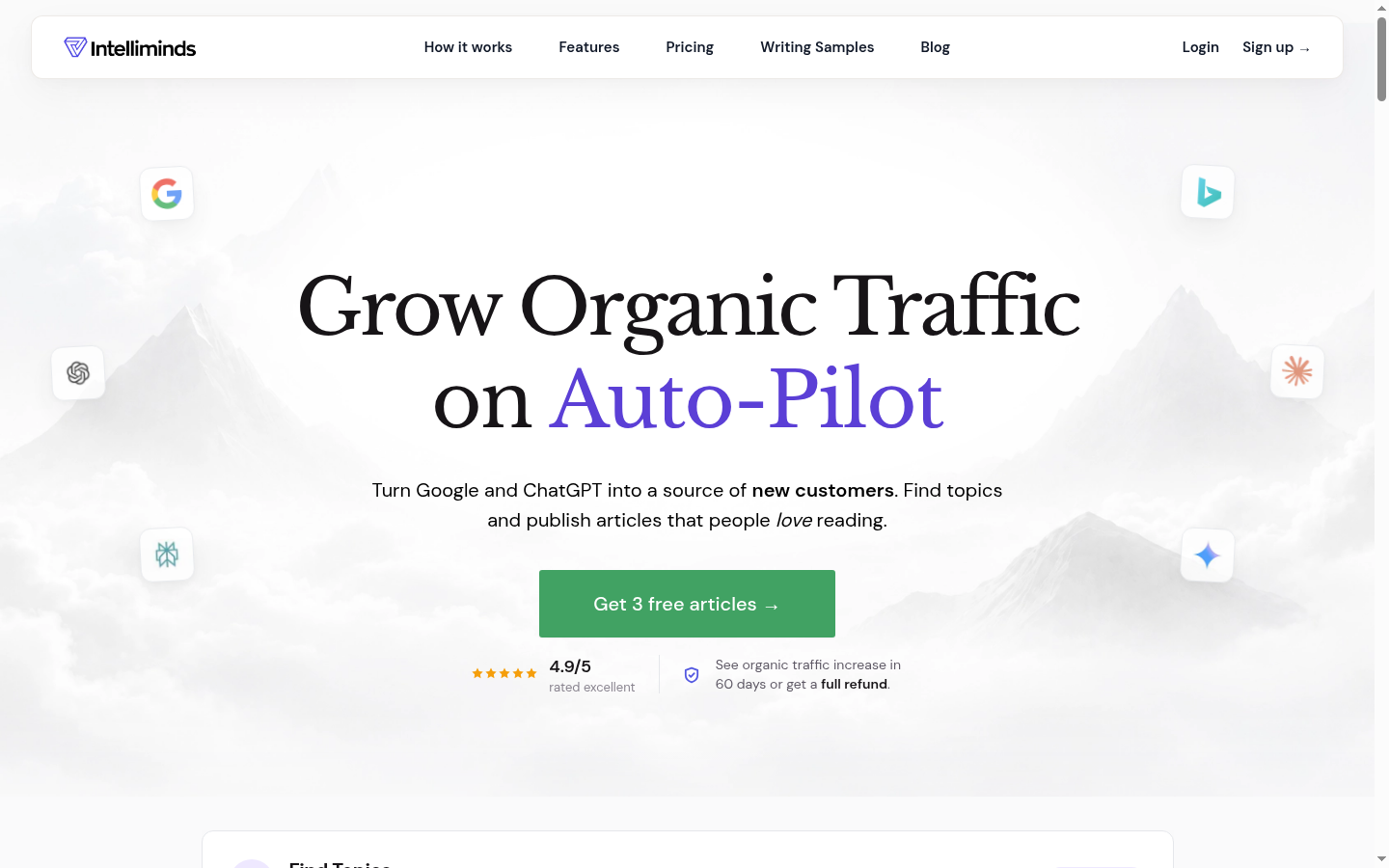 intelliminds.ai homepage
